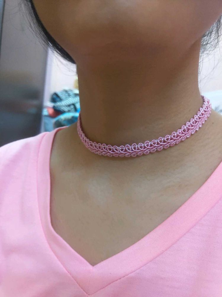 Pink Braided Choker