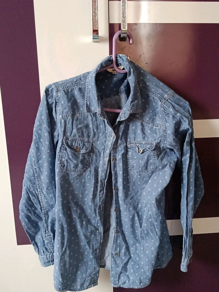 Denim Small Print Shirt