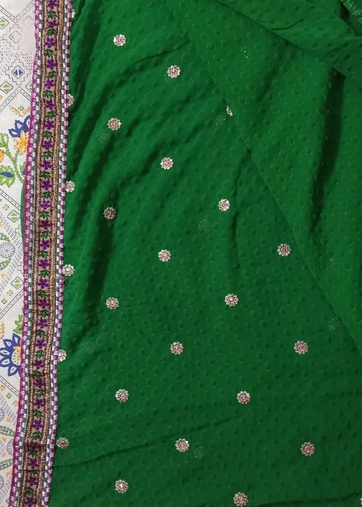 Parrot Green Saree