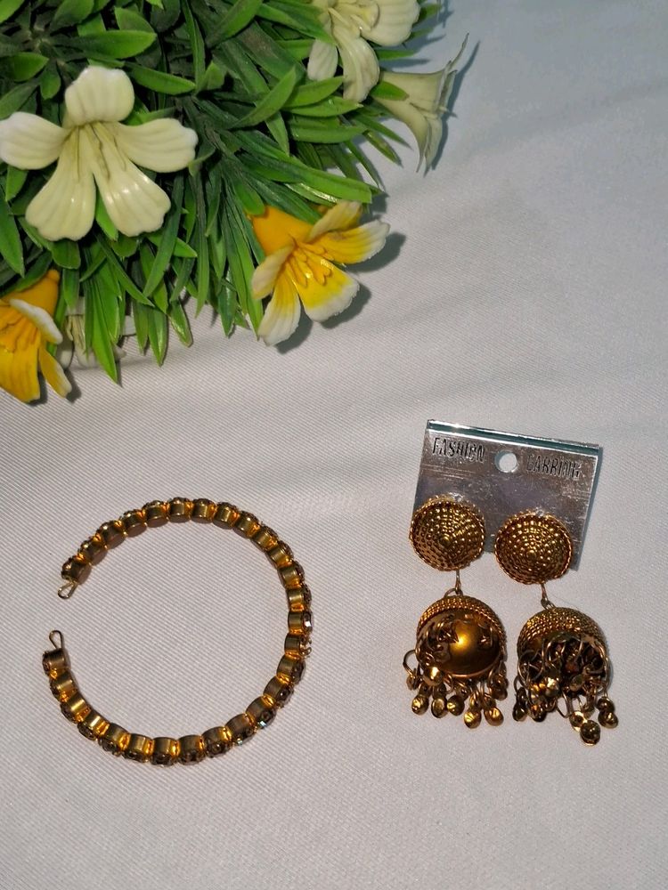 Jhumka With Braclet Combo