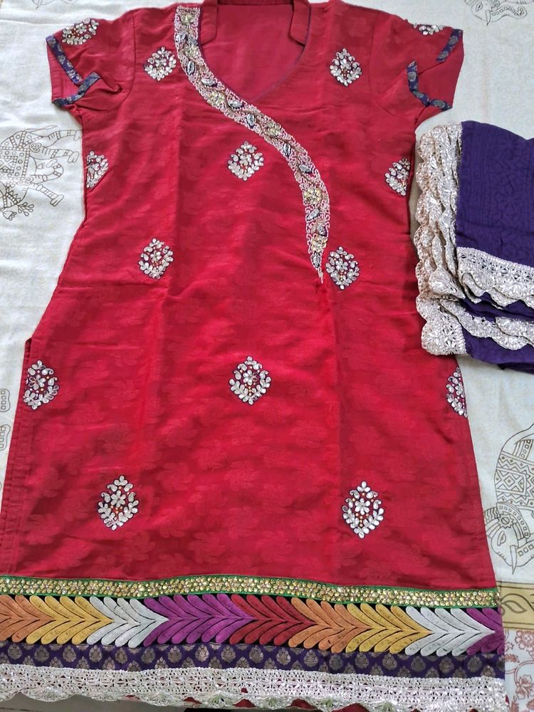 Party Wear Kurti Dupatta Set