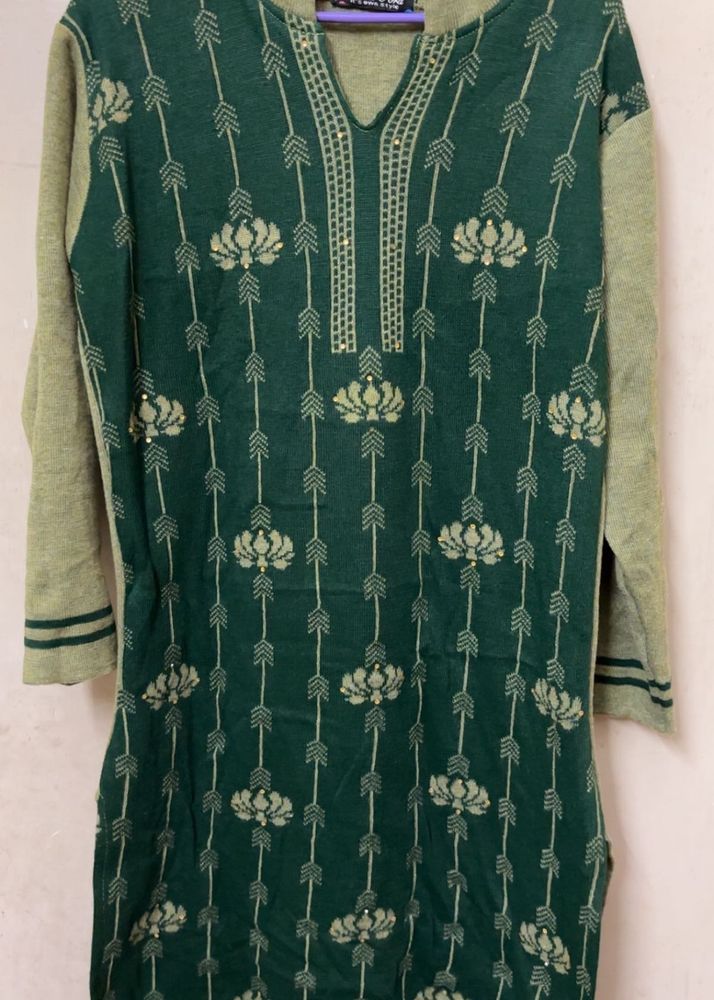 Green Woollen Kurta