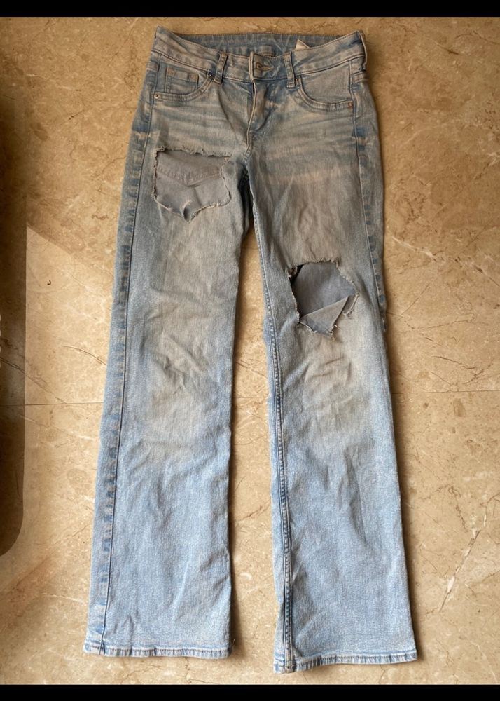 H&M Bootcut Distressed Denim