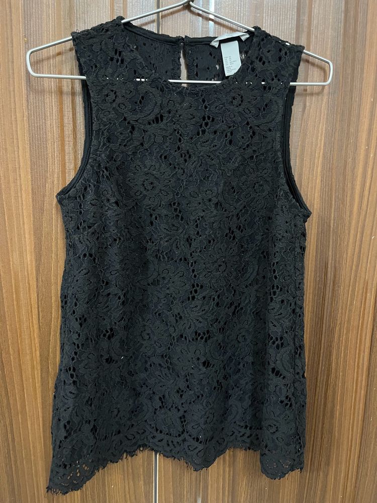 H&M Black Lace Top