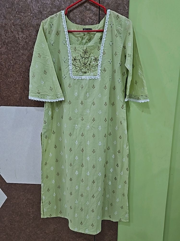 Mint Cotton Kurti