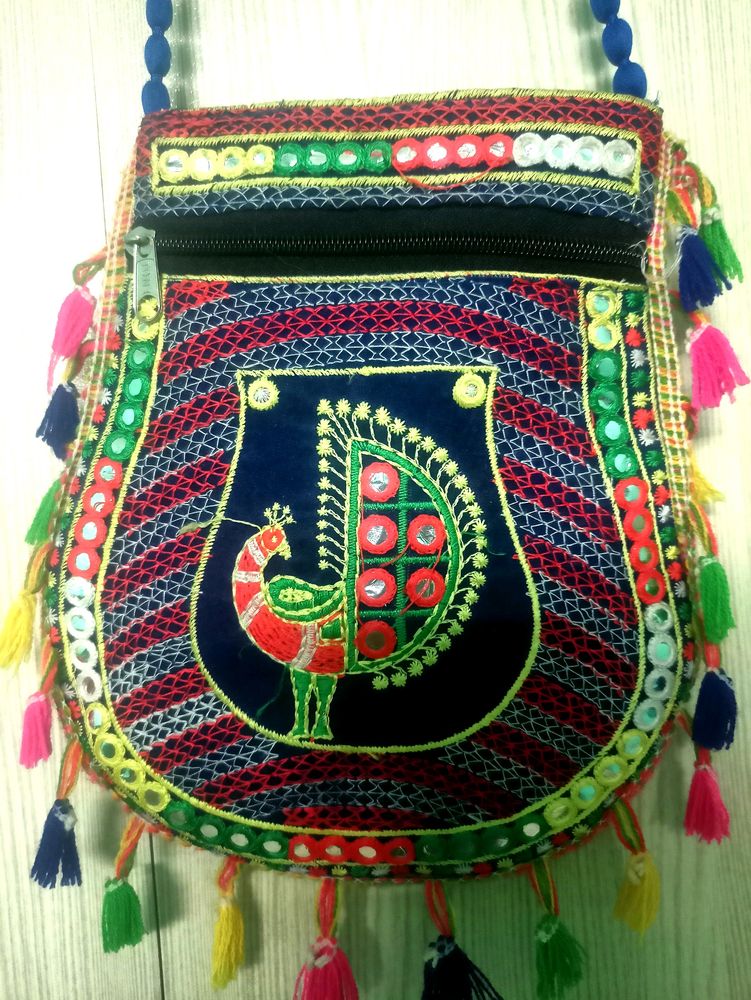 Hand embroidery work beautiful sling bag