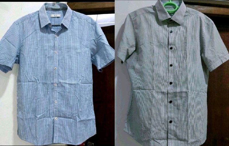 2 Slim Fit Shirt For Men(M)