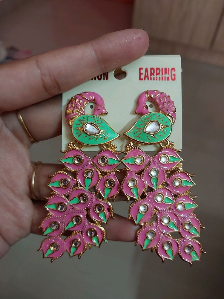 Unique Whole Peacock Earring. New