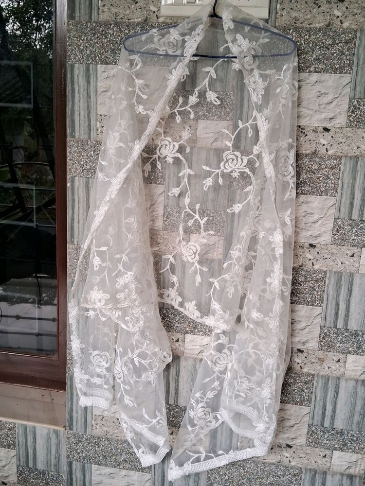 White Net Shawl