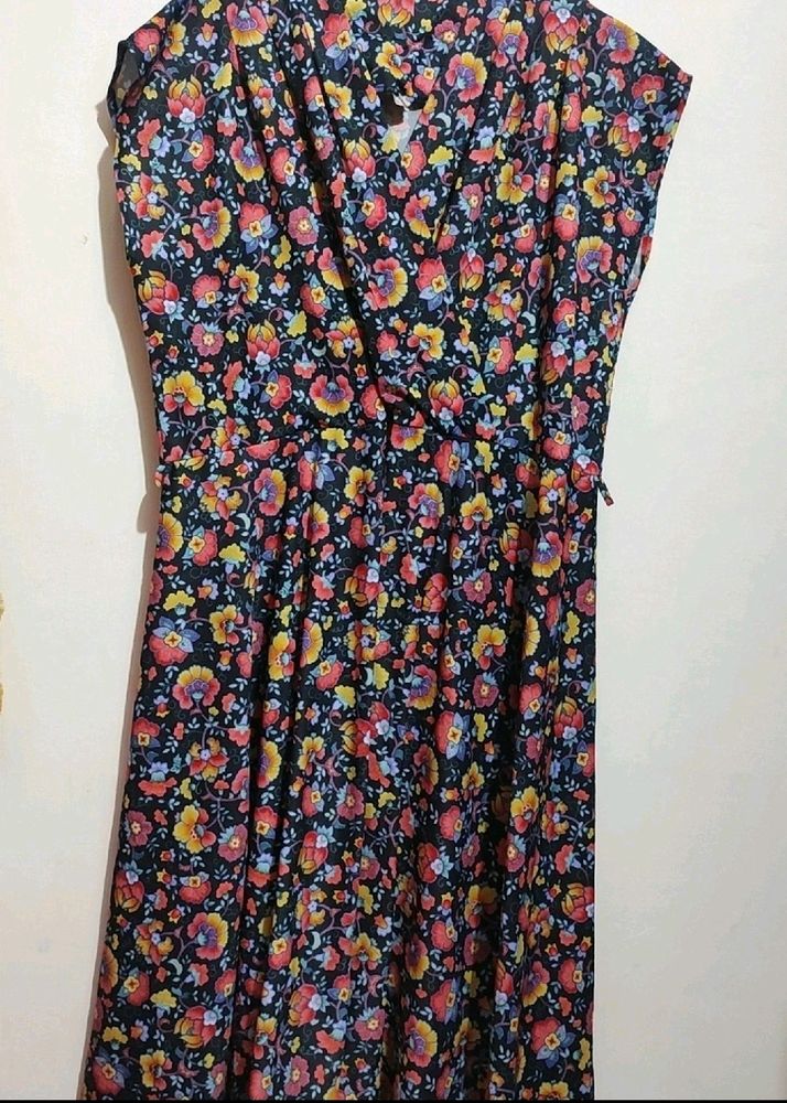 Multi Floral Print Dress For Girl Or Woman 42 Bust