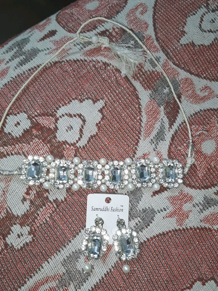 American Diamond (AD) Necklace And Earrings Set