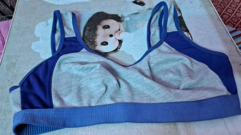 Blue Non Padded Sports Bra