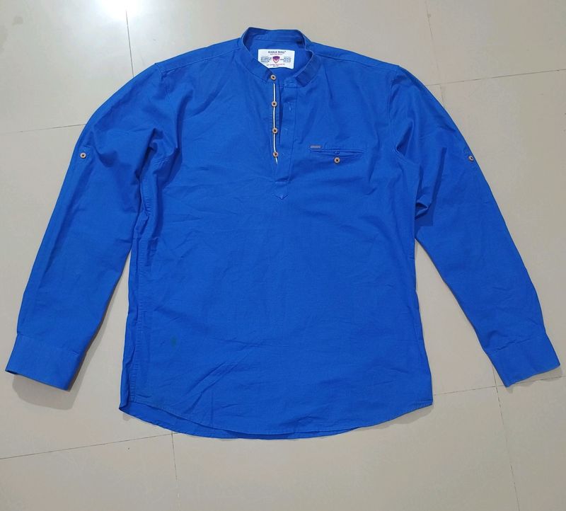 Men Blue Shirt For Party And Festive Vibrant Look