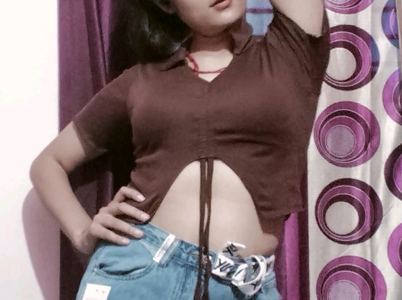 Brown Crop Top