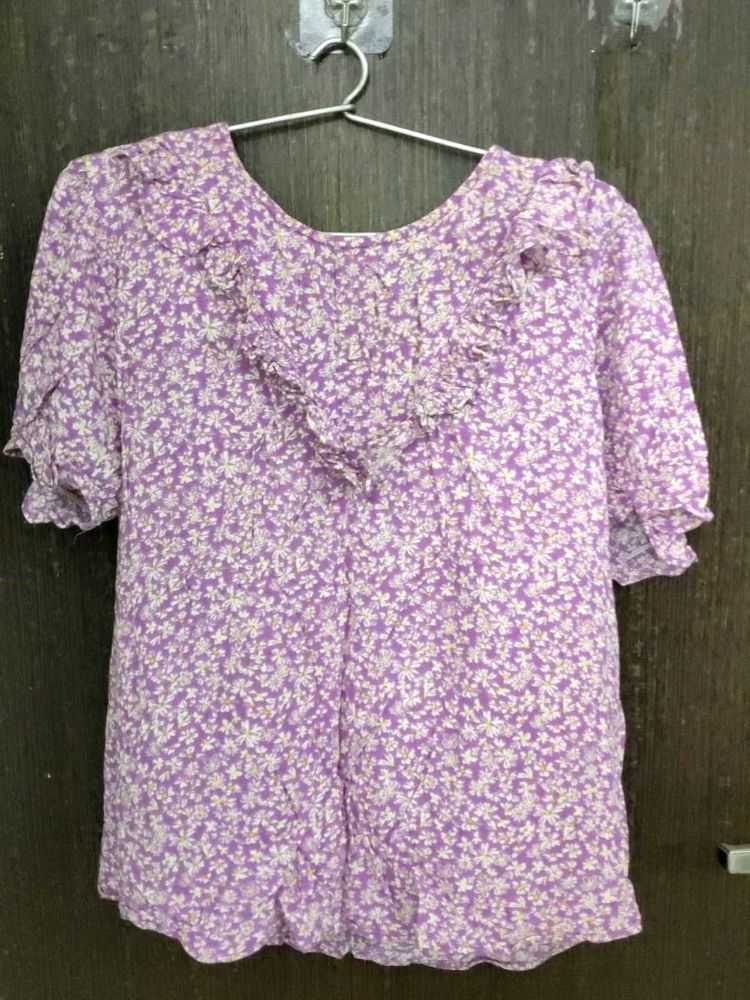 Rio Lavender Top With Button Back