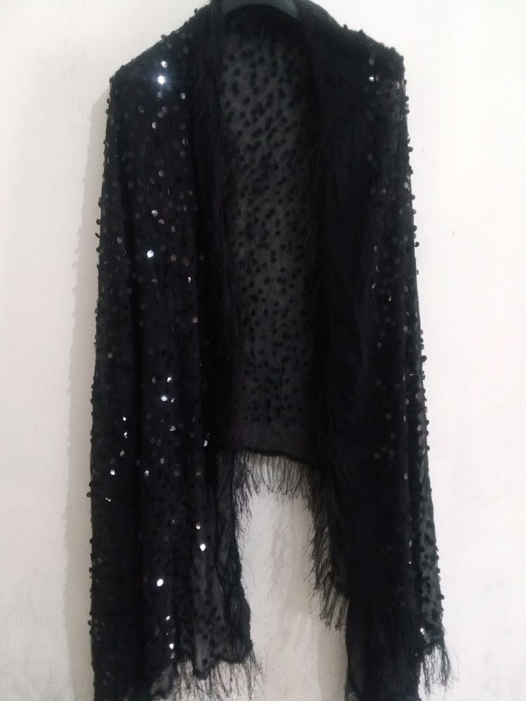 Black Chiffon Embellished Girls And Women Dupatta