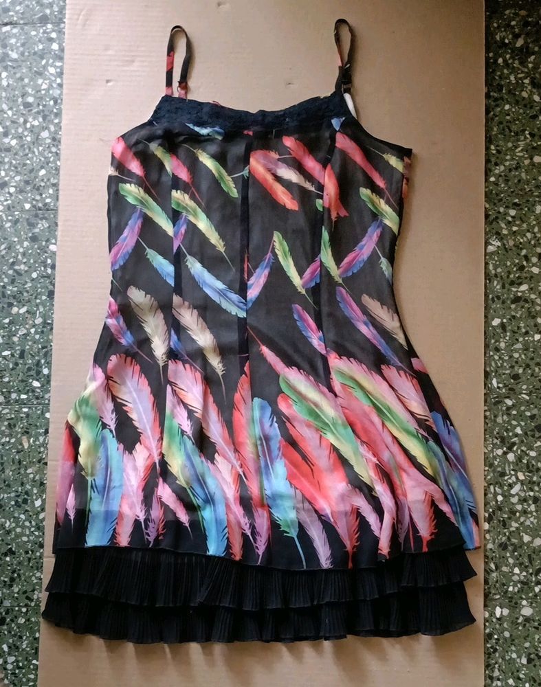 Short Dress/Long Top Feather Design