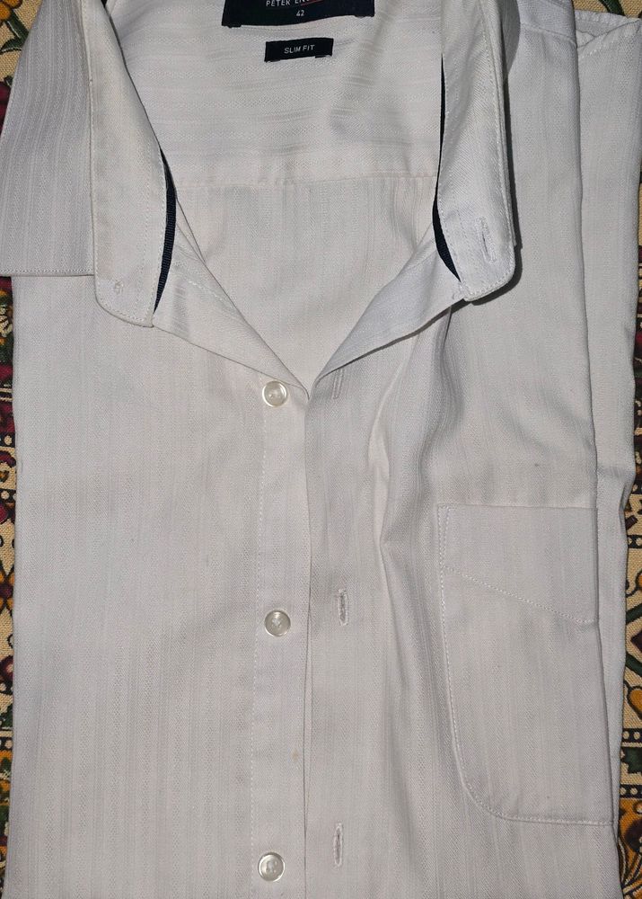 Peter England Cotton White Shirt