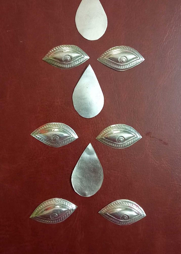 Pure Silver (Chandi) Eyes And Bindi Set Of 3