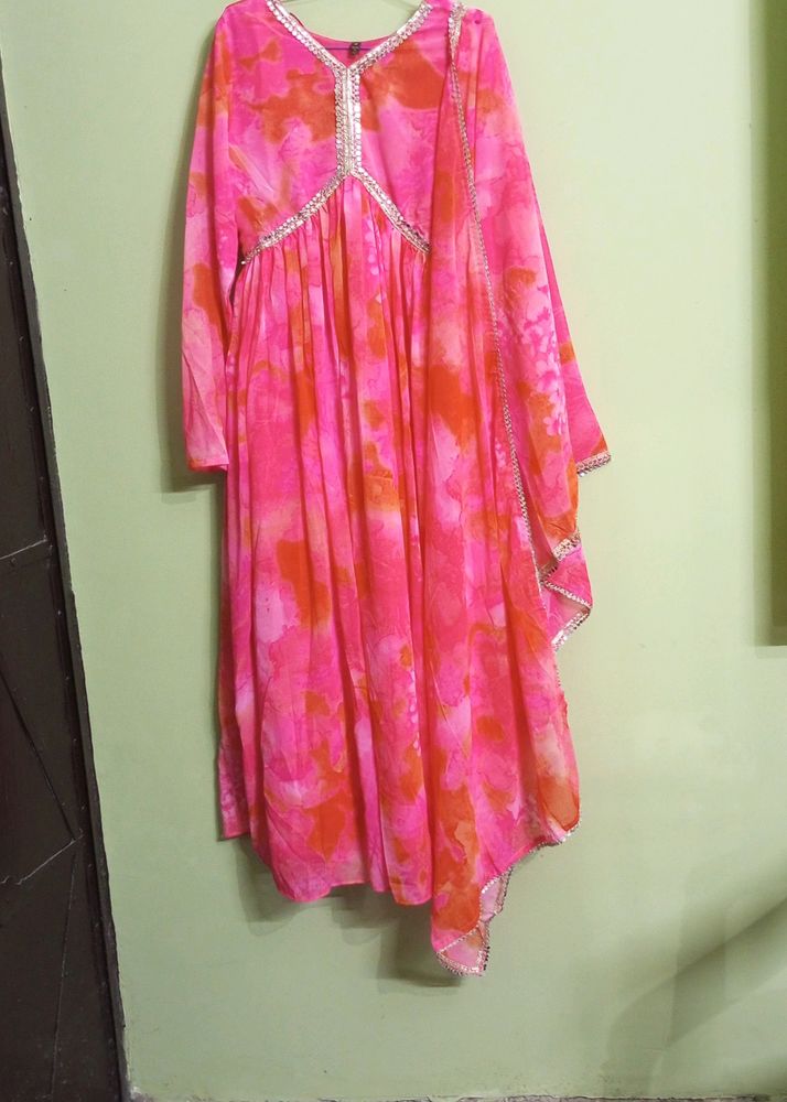 Price 450 /New/Unused Aaliya Cut Gown With Dupatta