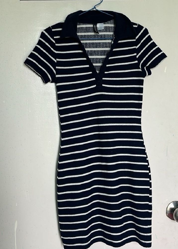 H&M striped bodycon dress