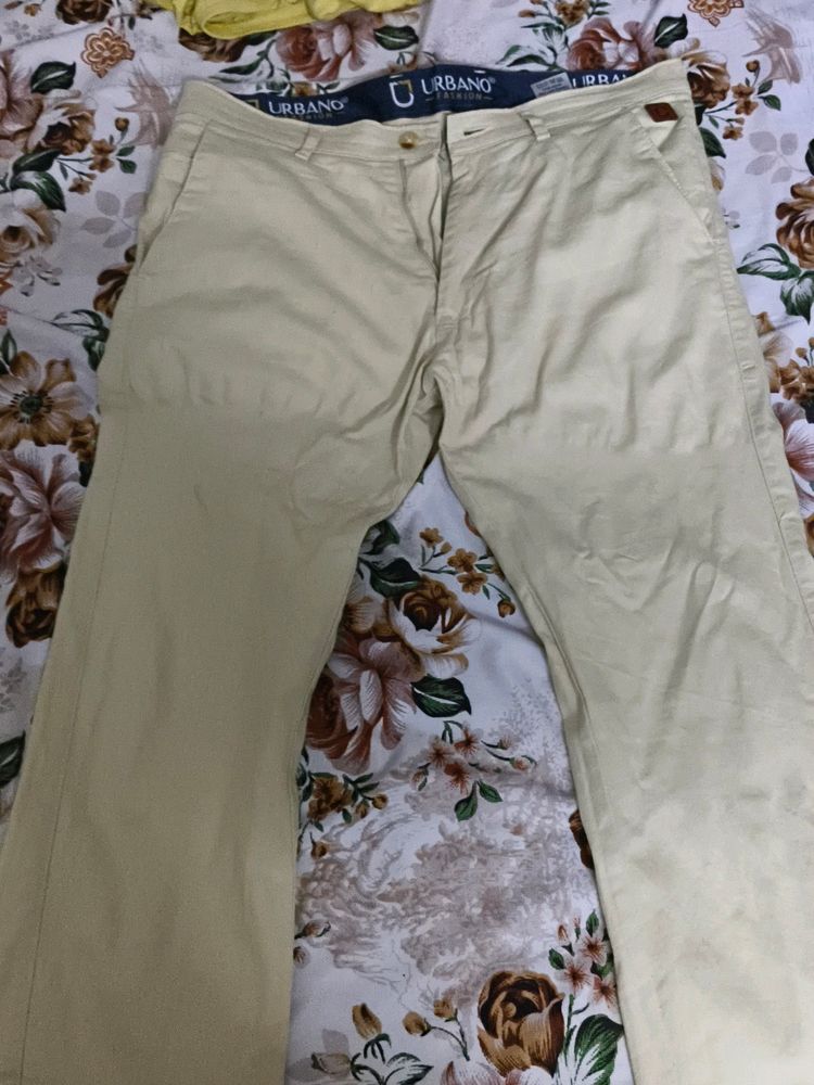 Cotton Cream Colour Pant