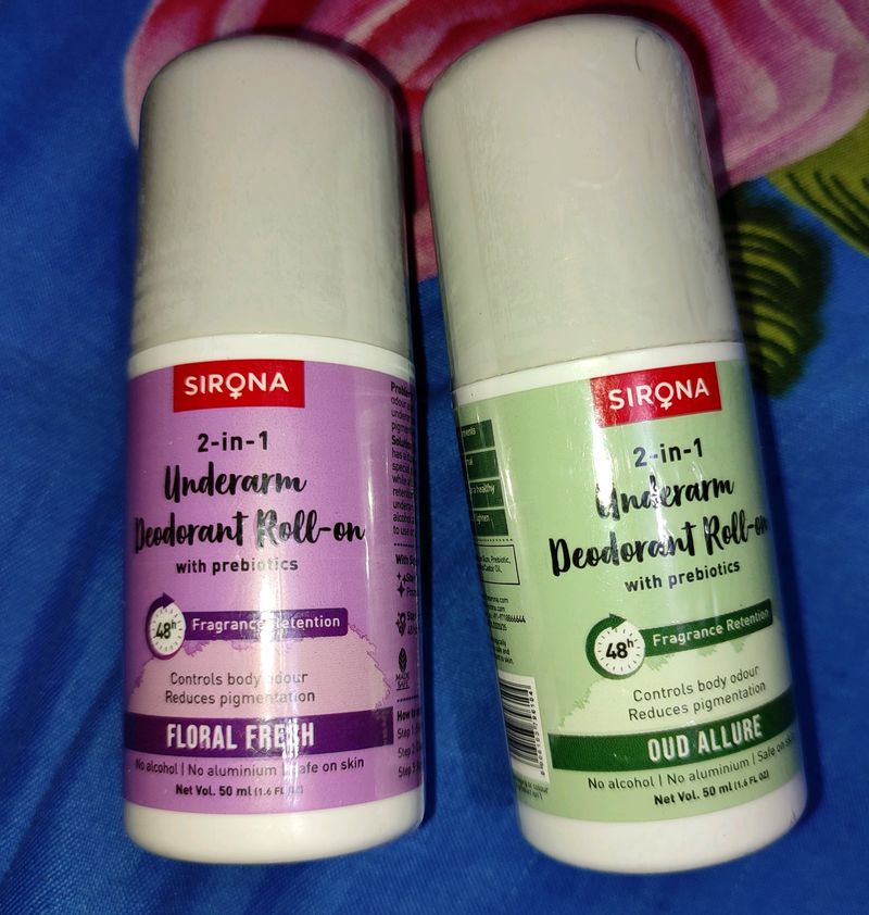 Combo of 2 Sirona Underarm Deodorant Roll- On