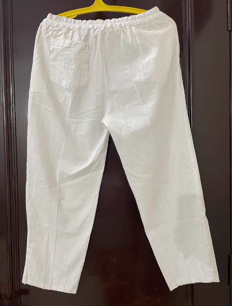 White Cotton Trousers