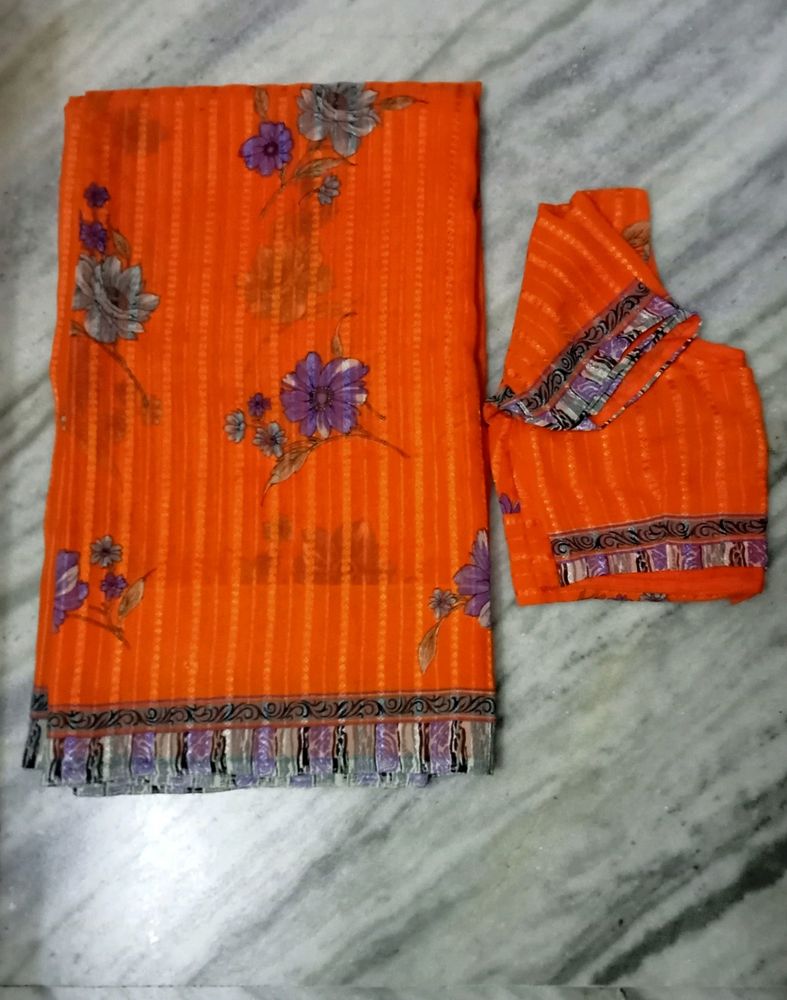 Chiffon Saree With Blouse