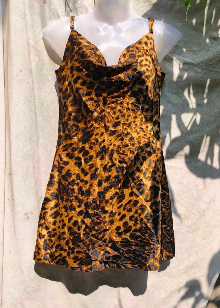 SEXIEST CHEETAH PRINT COWL NECK BODYCON