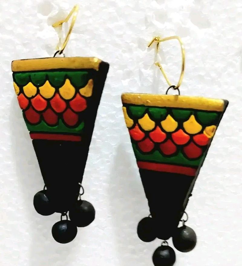 Fashweave Antique Design Terracotta Earrings