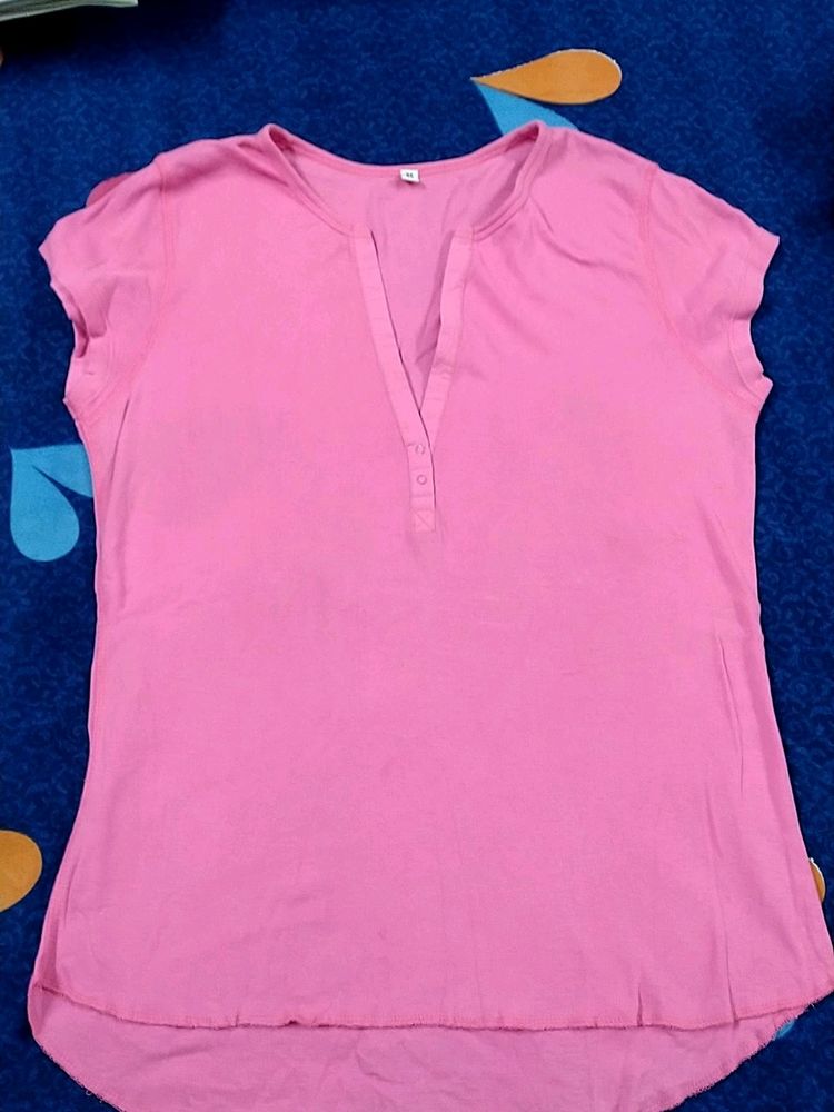 Rosepink  Barbie High Low slim T Shirt