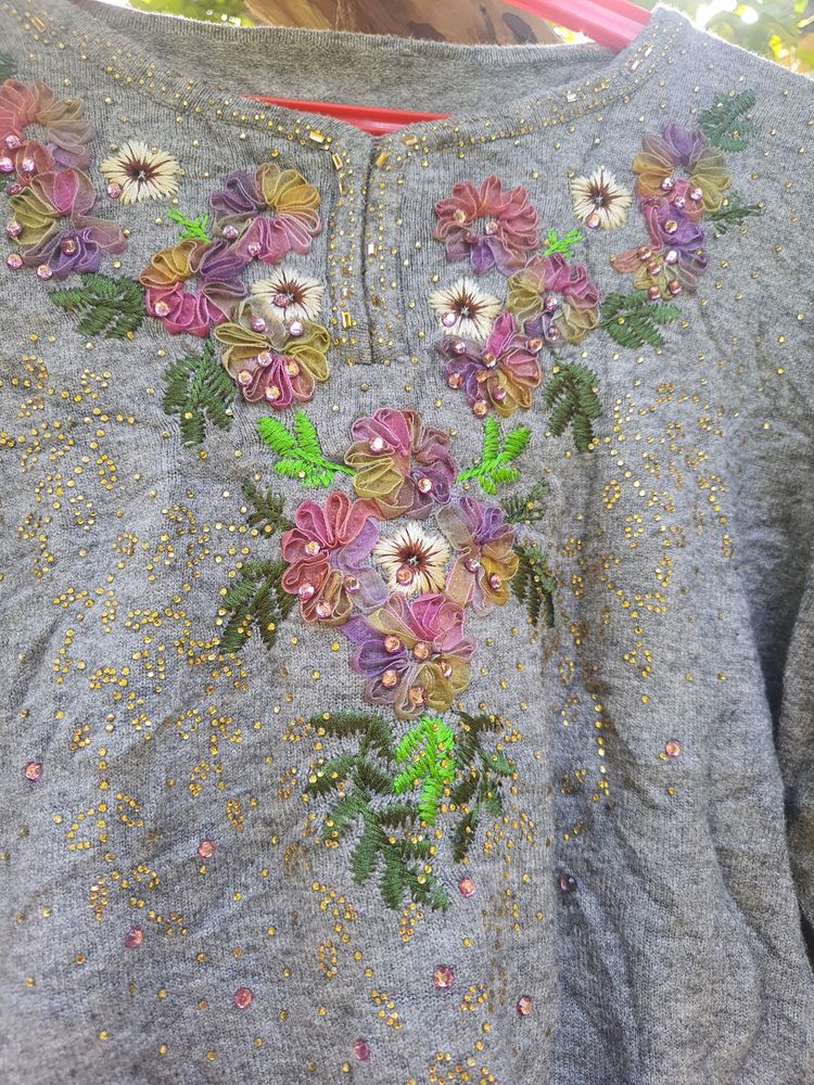 Beautiful Embroidered Winter Sweater