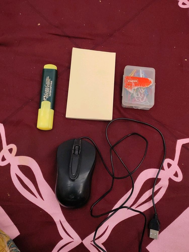 Zebronics Mouse With Highlighter, U-pins, Notes