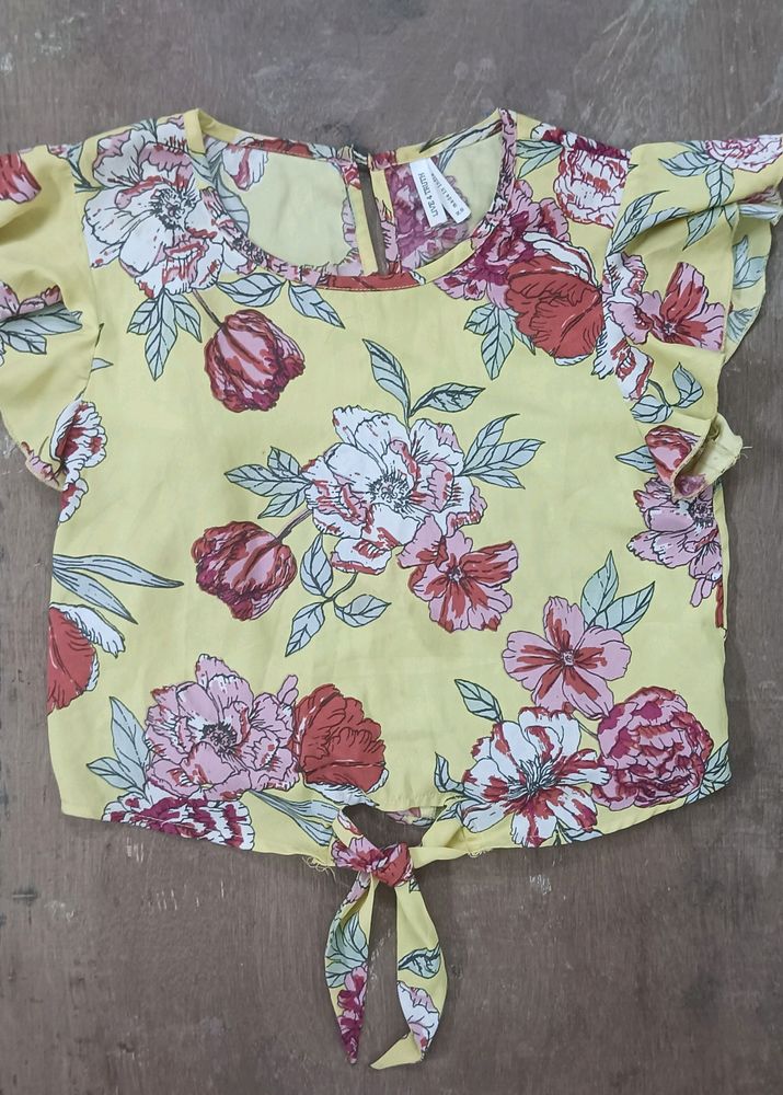 Floral Print Cropped Top