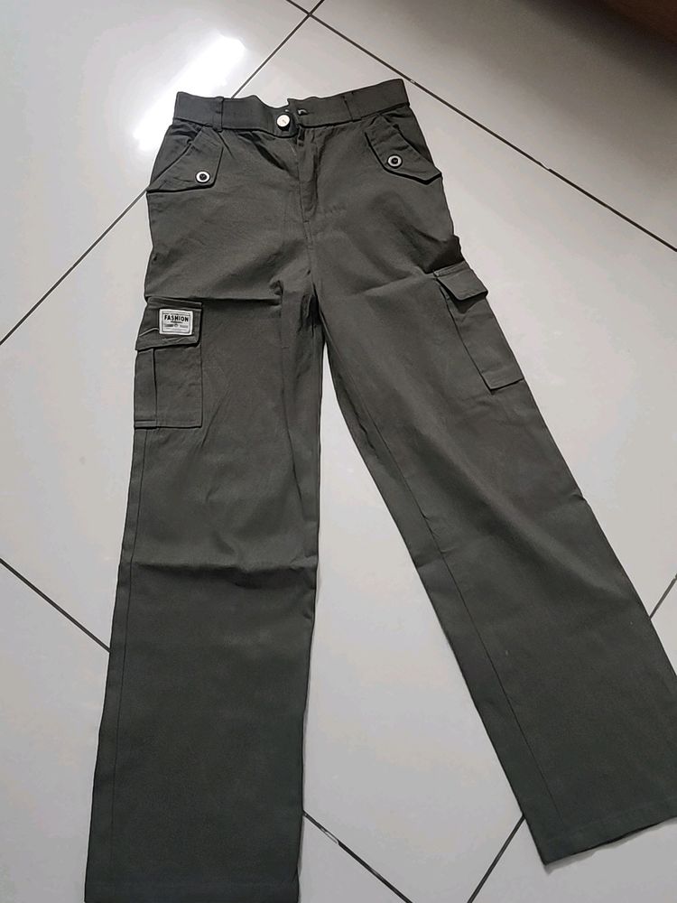 Army Green Cargo Pants Smart Look