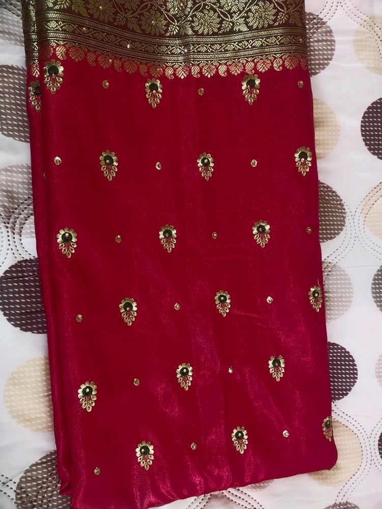 Heavy Banarasi Silk Saree With Blouse Piece