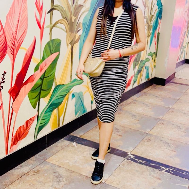 Women Bodycon Striped Dress