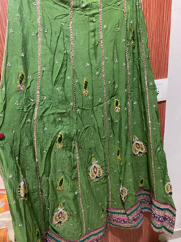 Heavy Green Lehenga With Bengani Dupatta