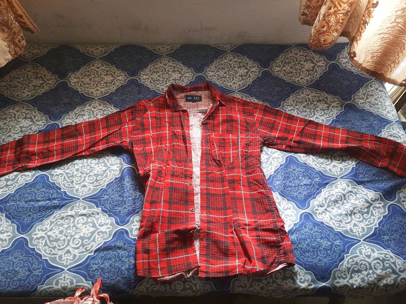 Red Checked Shirt For Men