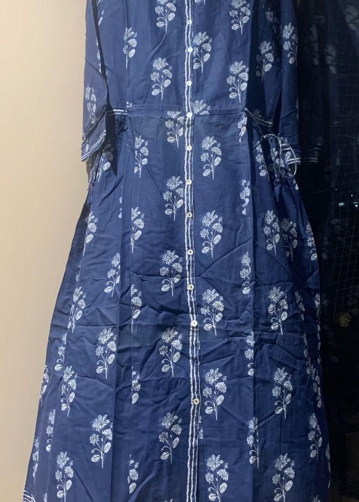 Indigo Cotton Kurta Medium Size