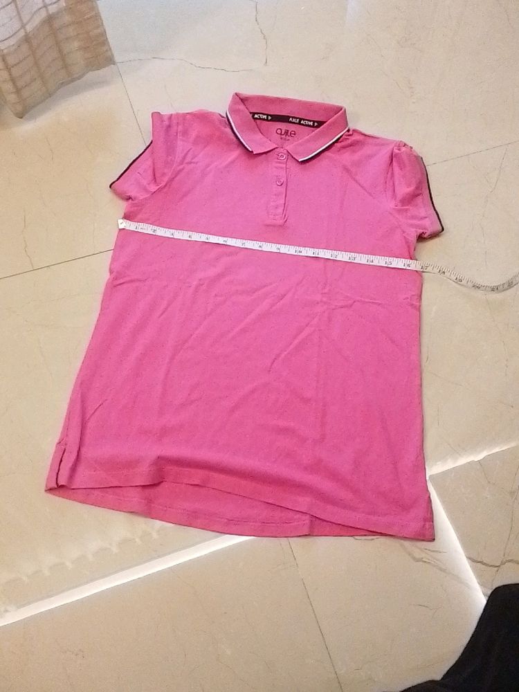 Pink Collared T Shirt