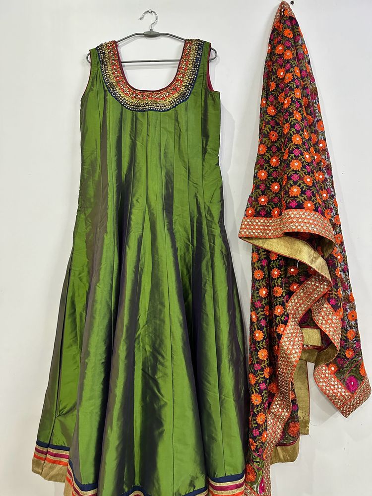 Silk Anarkali Dress With Heavy Dupatta