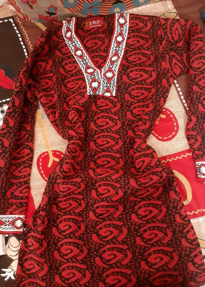 Woolen V-Neck Kurta