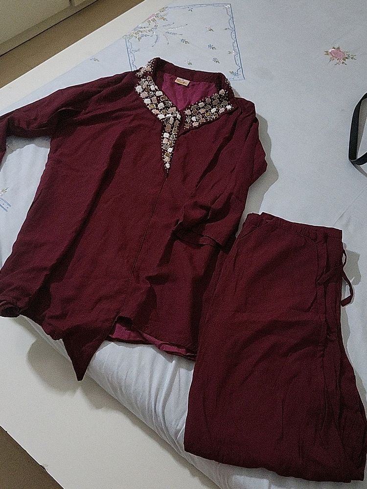 Maroon Designer Co Orde Set