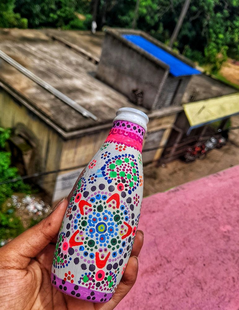 Mandala Art On Glass Bottle 💫💞