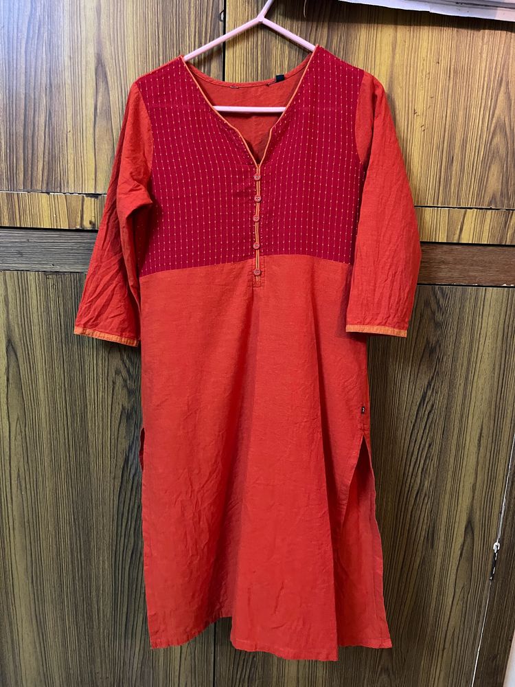 Orange With Red Kurtas