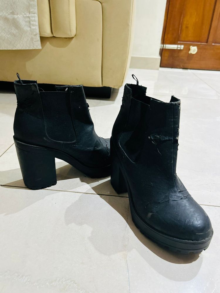 H&M Black Leather Boots