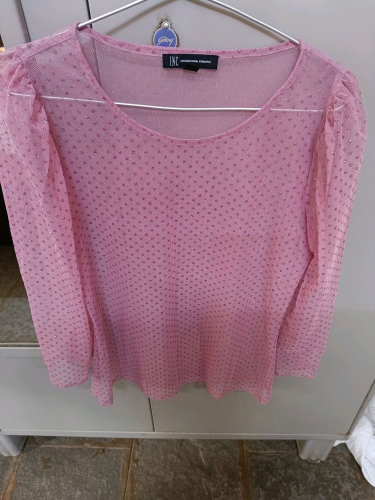 Shimmer Lavender Net Top