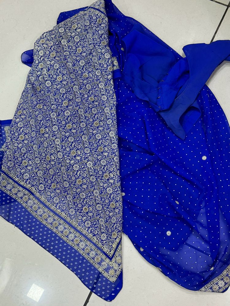 Blue ethnic saree